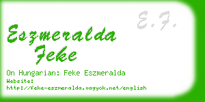 eszmeralda feke business card